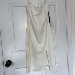 Lulus Don’t let me down white midi bodycon dress